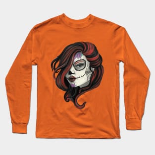 Red head skull girl Long Sleeve T-Shirt